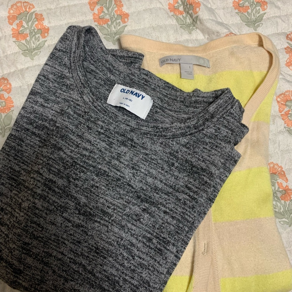 2 Old Navy Gray shirt long sleeve and a yellow one